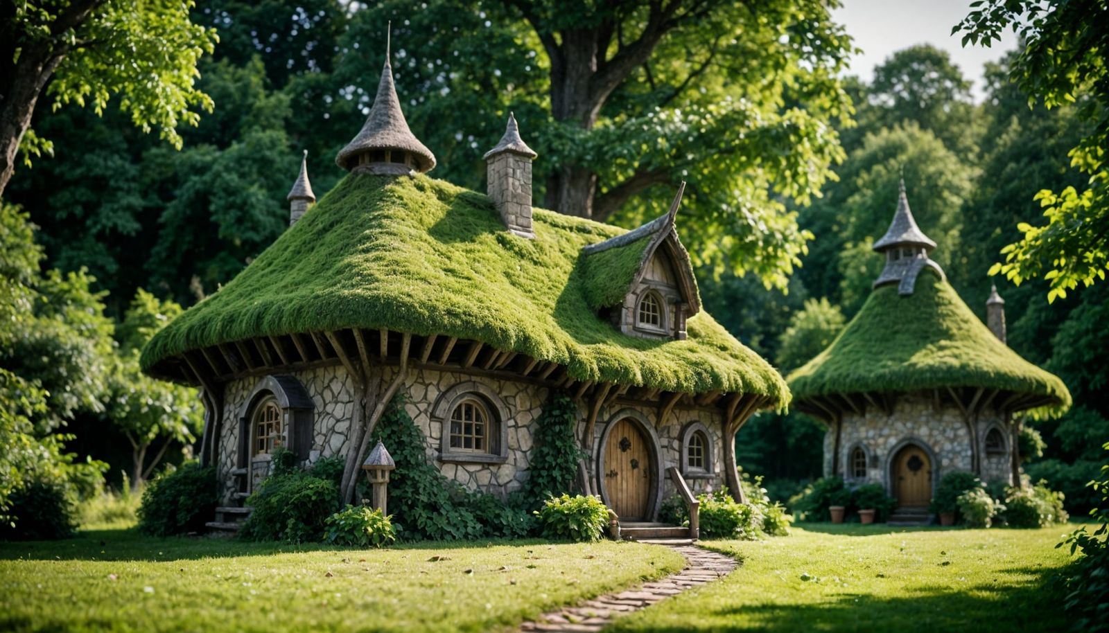Whimsical Elven Cottage in the Heart of a Dark Forest