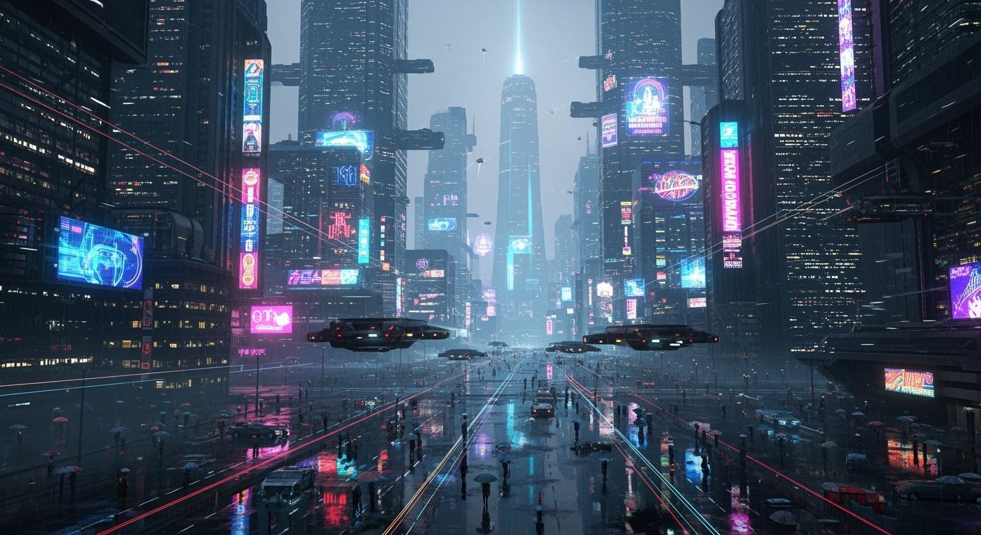 Neon Cyberpunk Cityscape at Night
