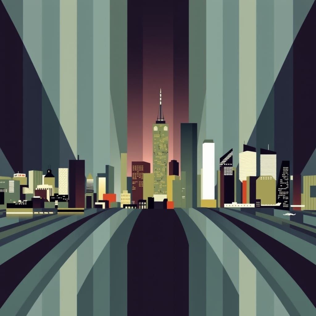 Fractal Cityscape in Geometric Abstraction