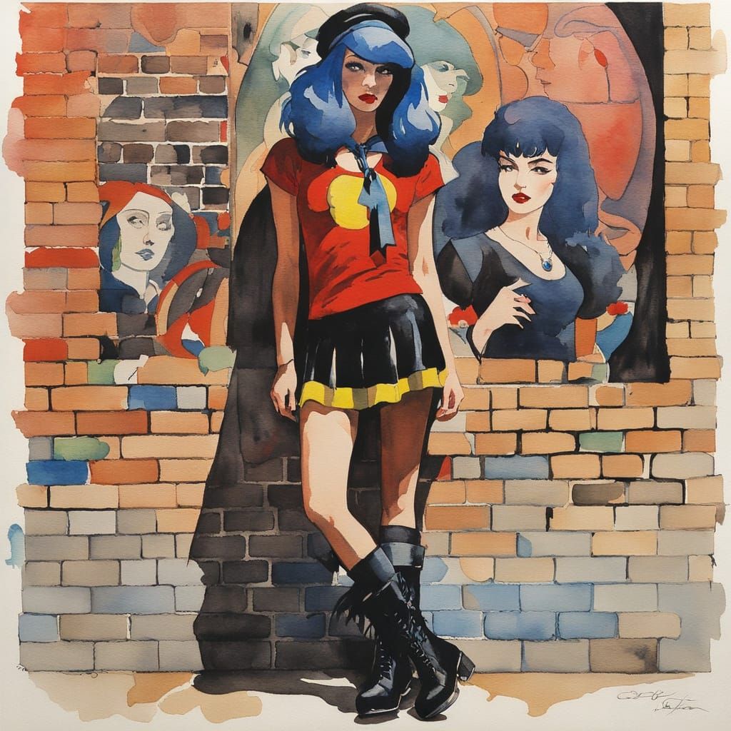 Snow Punk in Vibrant Watercolor Style