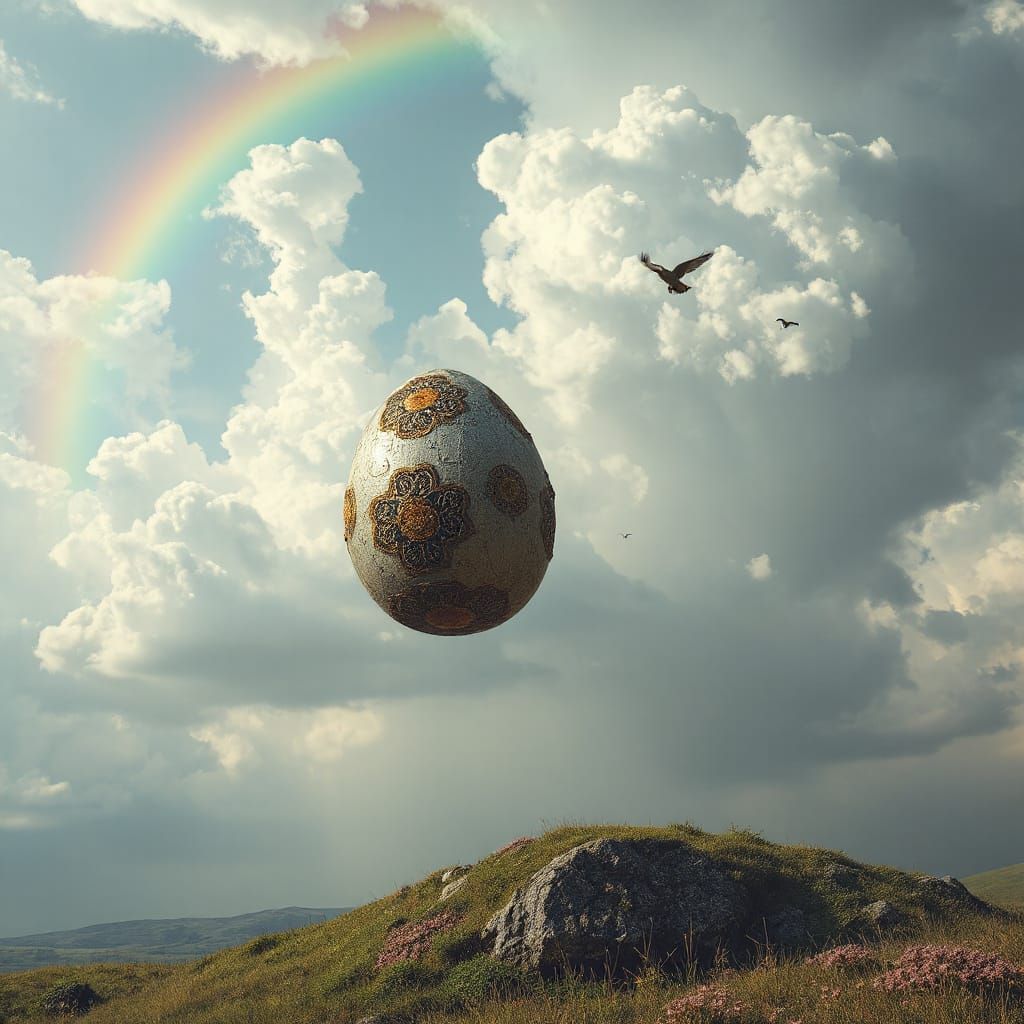 Surreal Fantasy Concept Art: Whimsical Easter Egg in Double ...