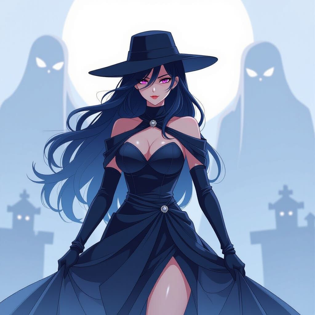 Anime Ghosts Behind Masks, Cel-Shaded Style