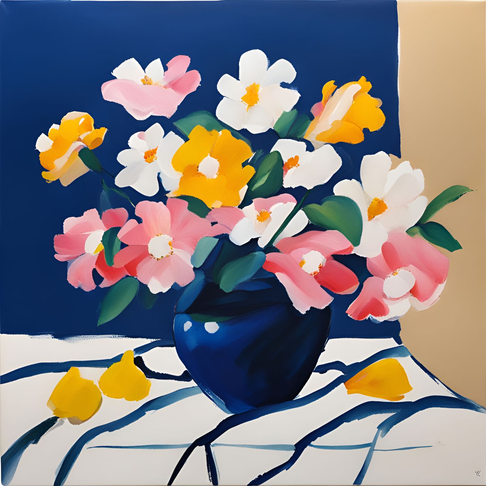 Abstract Acrylic Painting in Loose Style