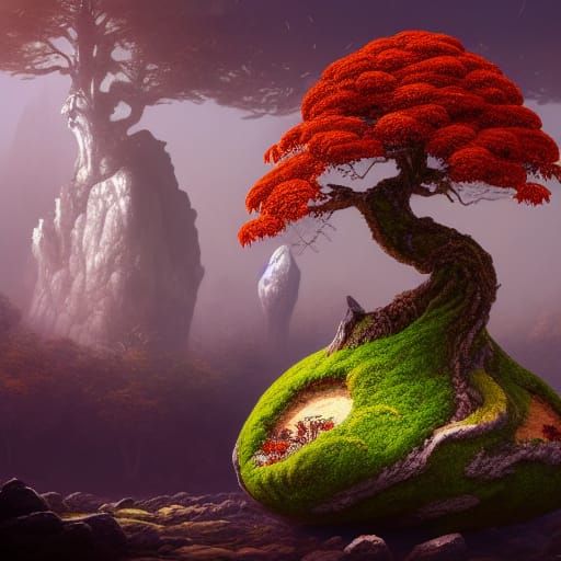 Sci-Fi Bonsai Terrarium Art by Woodroffe