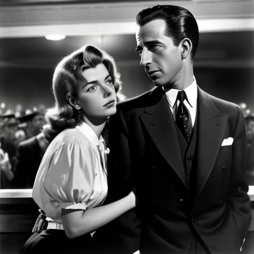 Classic Film Noir Parting in Black and White