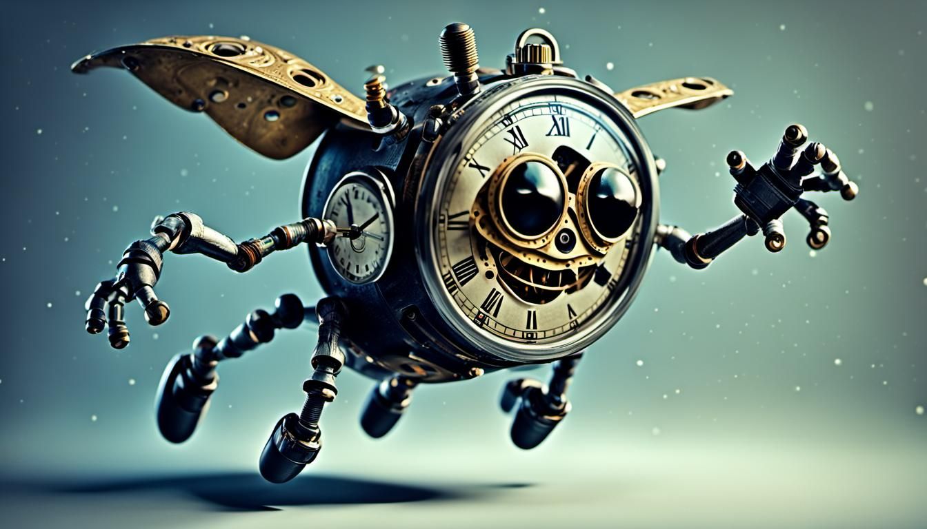 Maniacal Clockwork Creature Laughs in Space