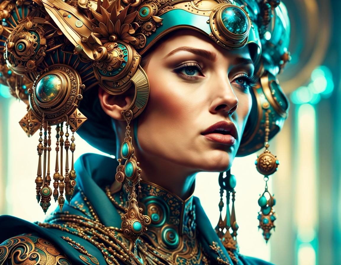 turquoise steampunk queen