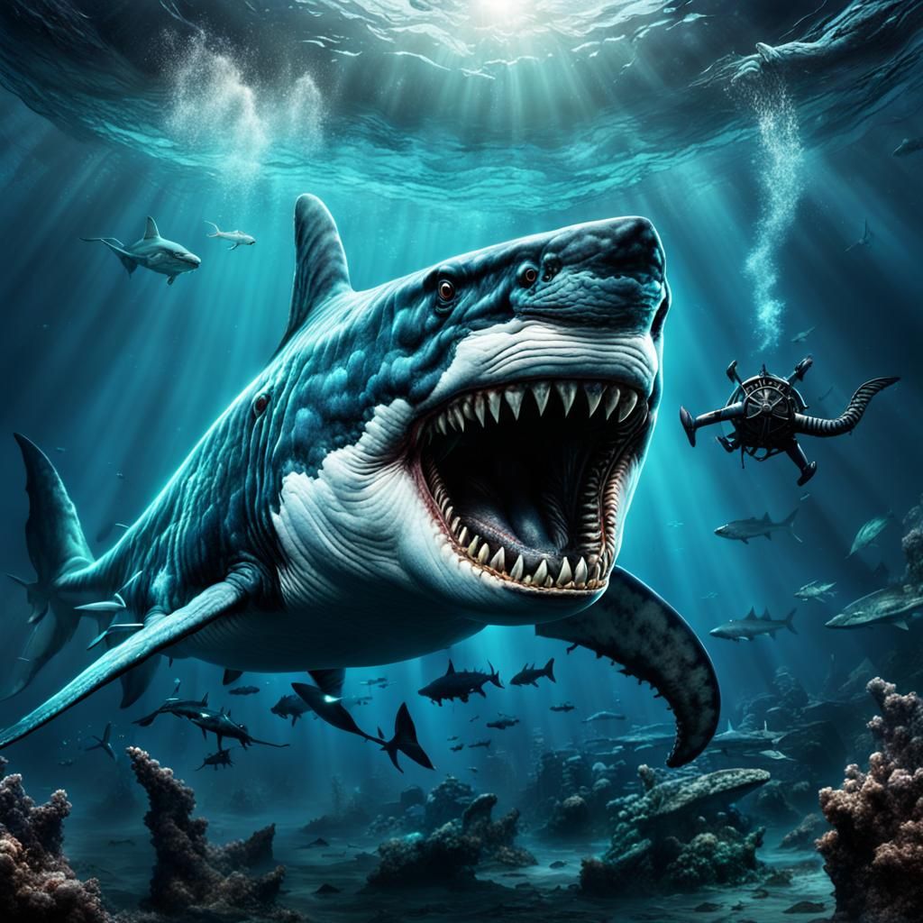 Monstrous Sea Battle in a Dazzling Digital Realm