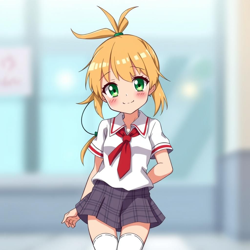 Anime Girl in School Uniform, Miyazaki-Inspired Style