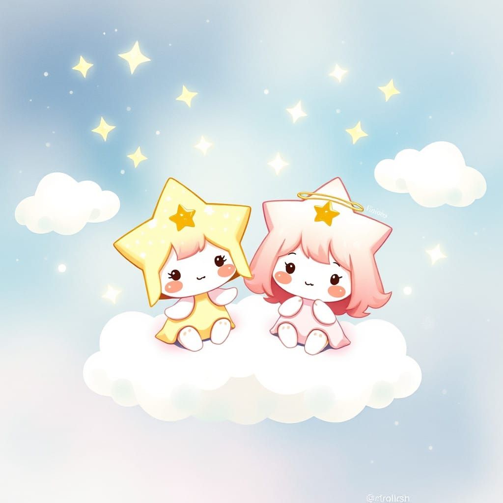 Little Twin Stars in a Dreamy Celestial Landscape