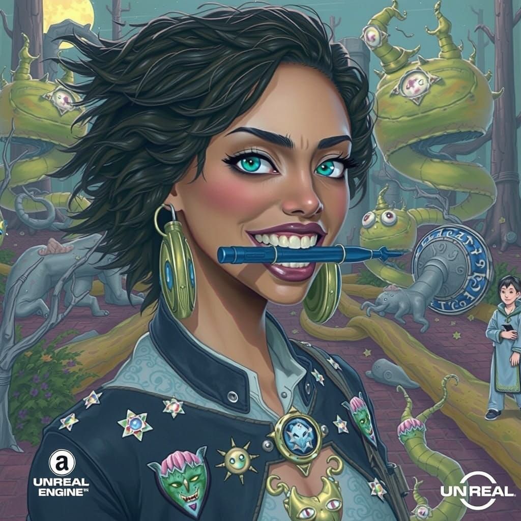 Surreal Adventurer Struggles with Sonic Screwdriver in Moonl...