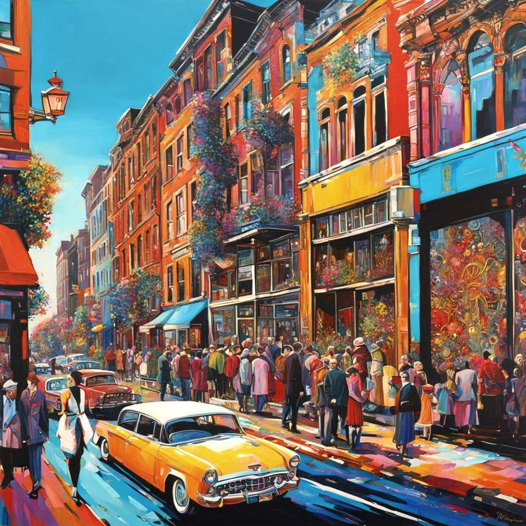 Bridgeton Meets Modern Streetscape in Vibrant Splash Art