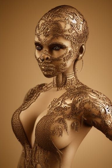 Oatmeal Woman in S-Shape Pose with Sharp Details