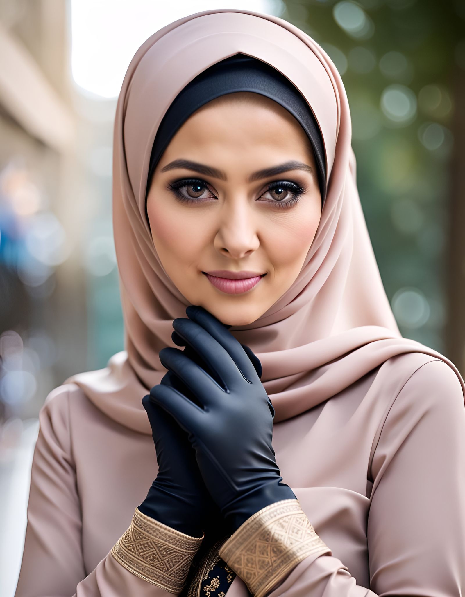 Beautiful Woman in Islamic Hijab: Realistic Photography