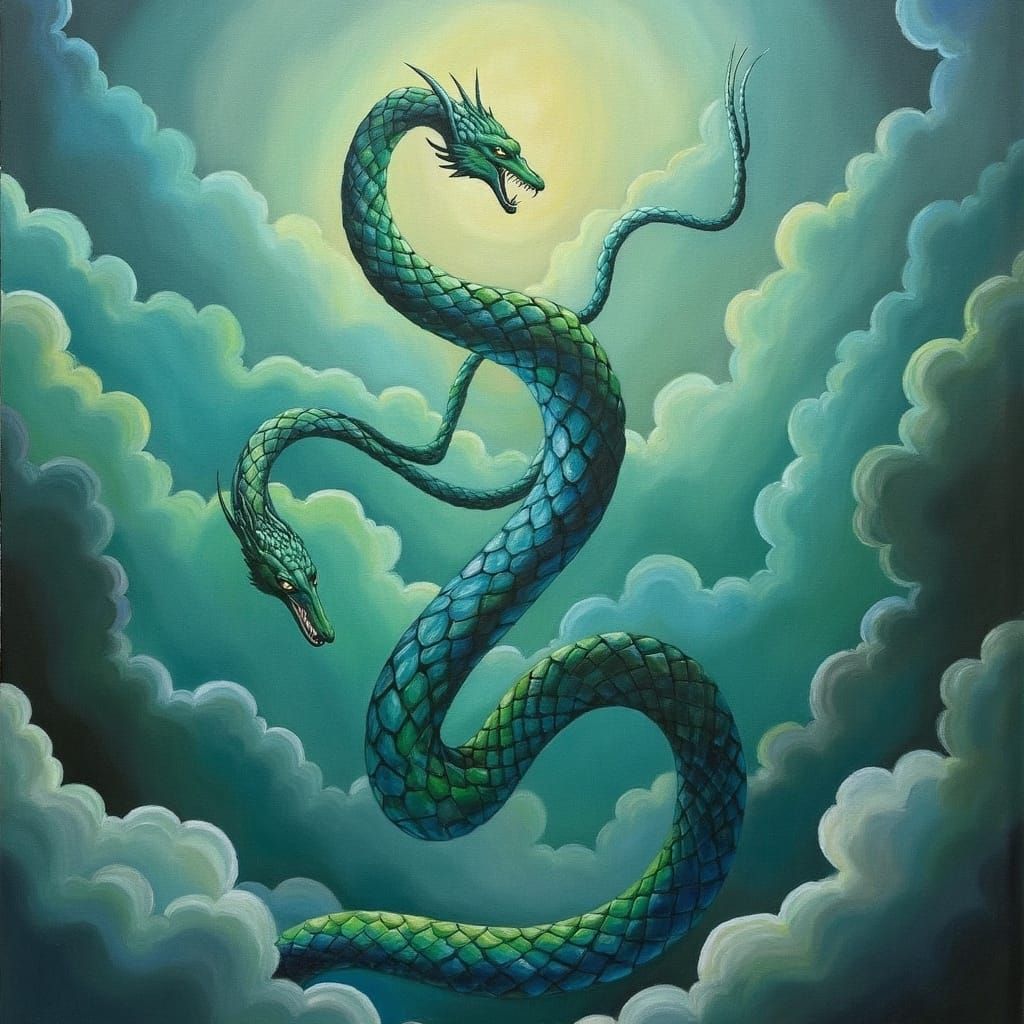 Majestic Serpent Spirit in Ethereal Mist