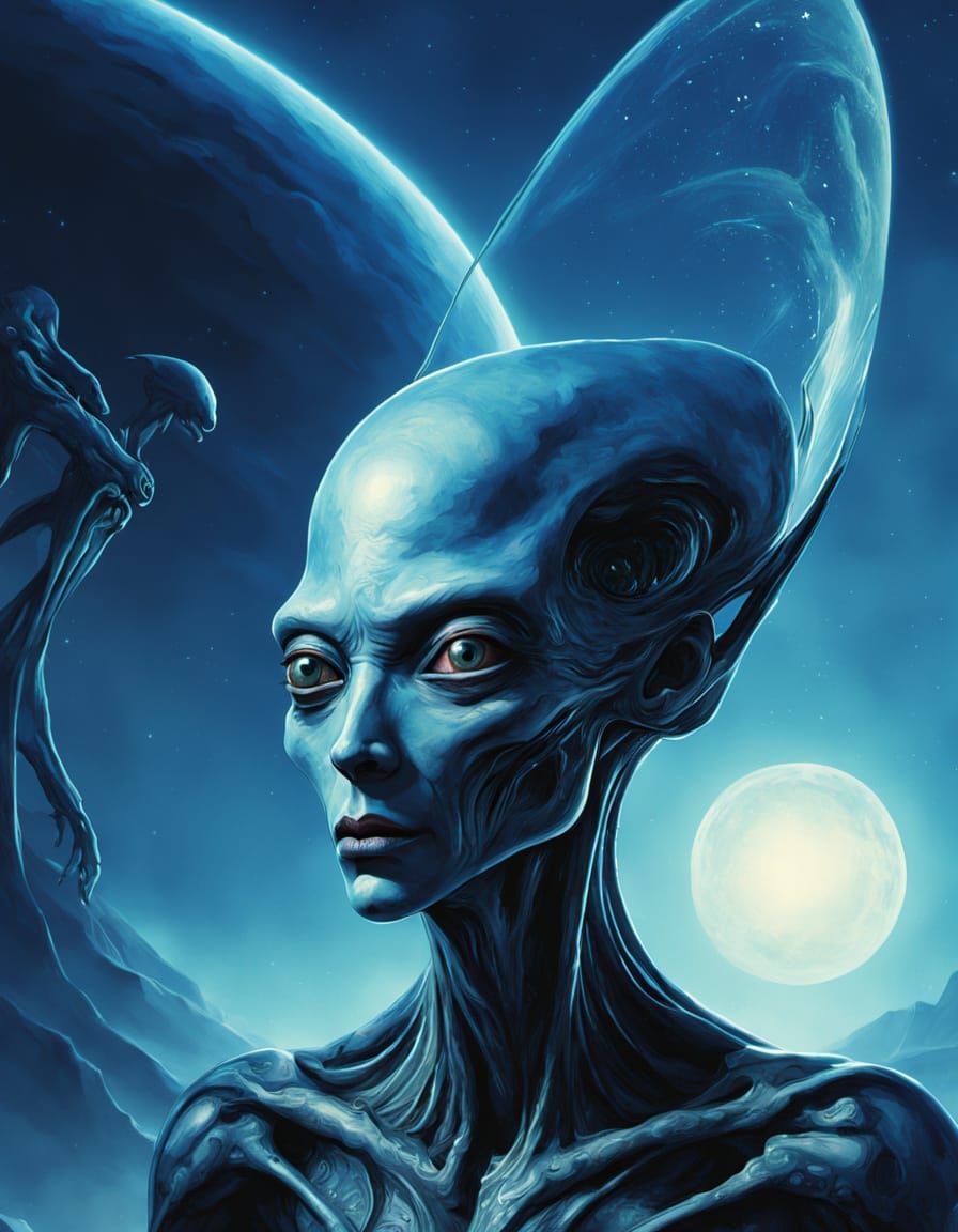 Surreal Alien Portrait in Salvador Dali Style