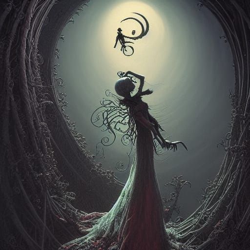 Jack and Sally in Tim Burton Style