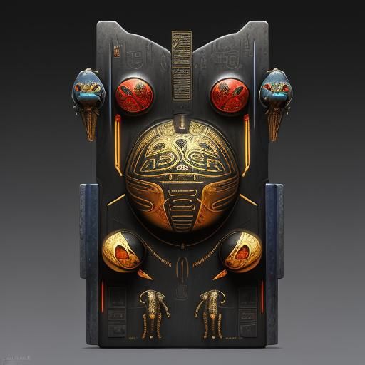 Cyberpunk Scarab: Bio-Mechanical Techno-Hieroglyphics