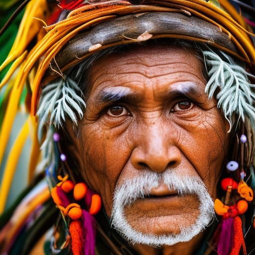 Peruvian Shaman Portrait in Natural Light
