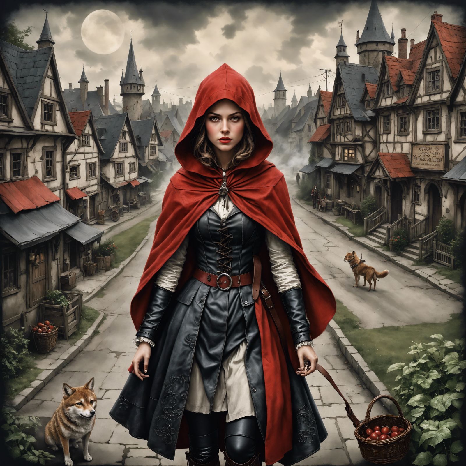 Little Red Riding Hood in Colorful 3D Digital Art