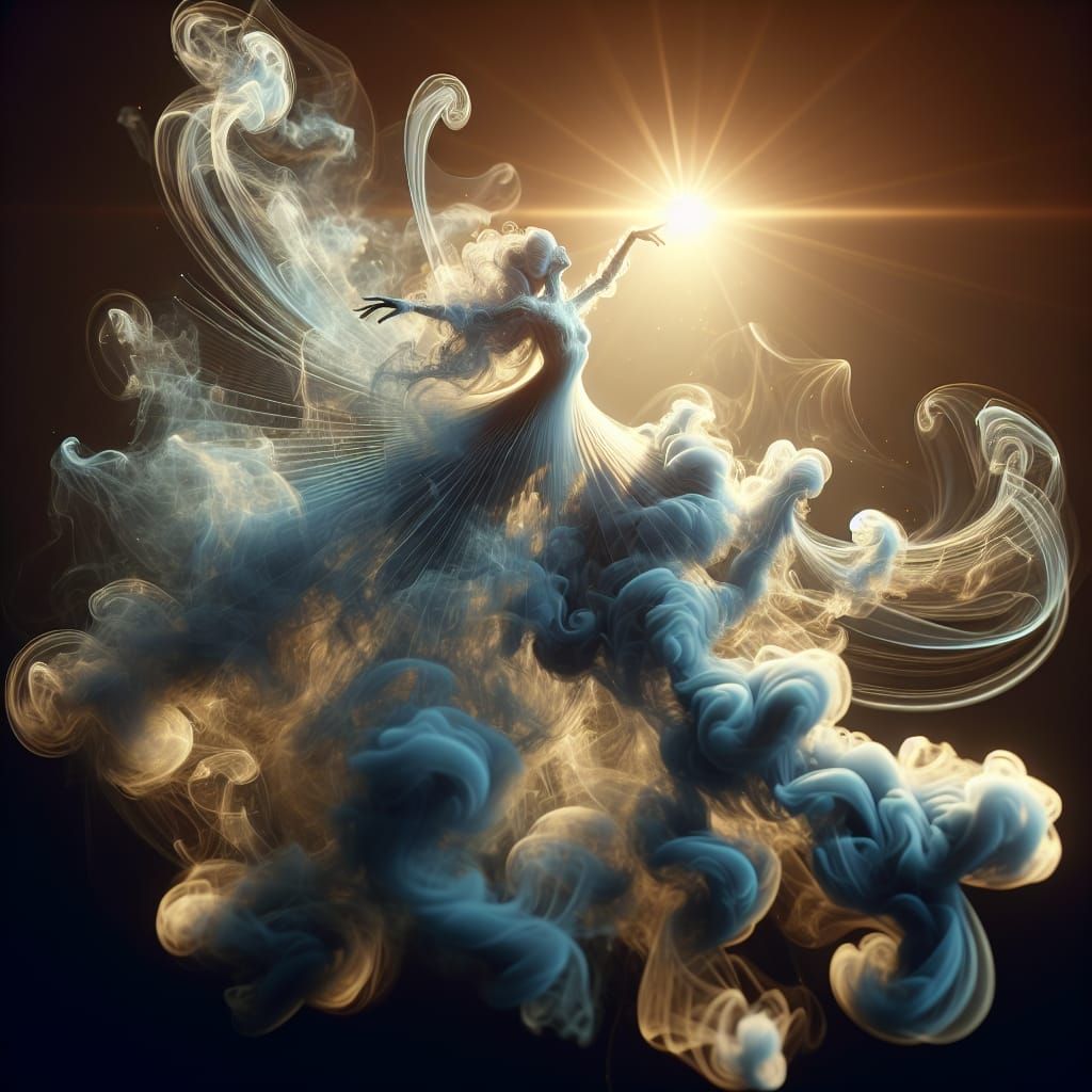 Dancing Woman Made of Ethereal Smoke