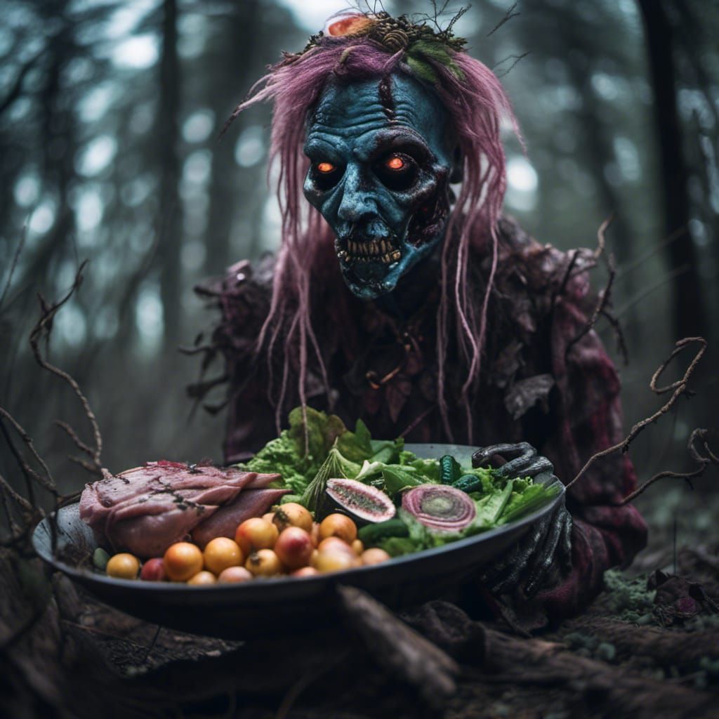 Wendigo and Zombie Prepare Rotten Pig Salad