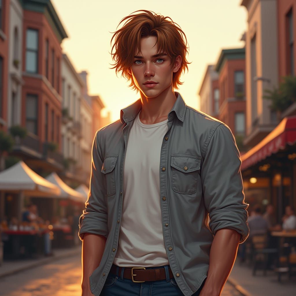 Man in Market: Hyper-Realistic Digital Portrait