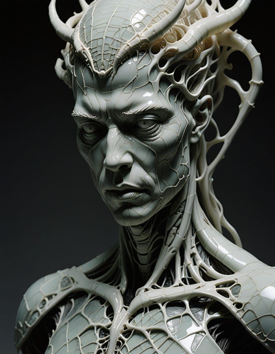 Delicate Porcelain Figure with Ethereal Glow