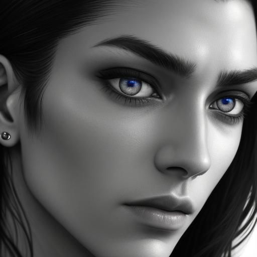 Intense Close-Up Portrait with Eyebrow Piercing