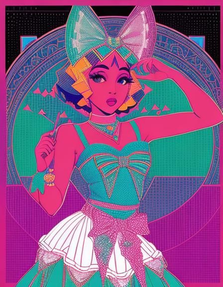 Abstract Ribbon in Harlem Renaissance Pop Art