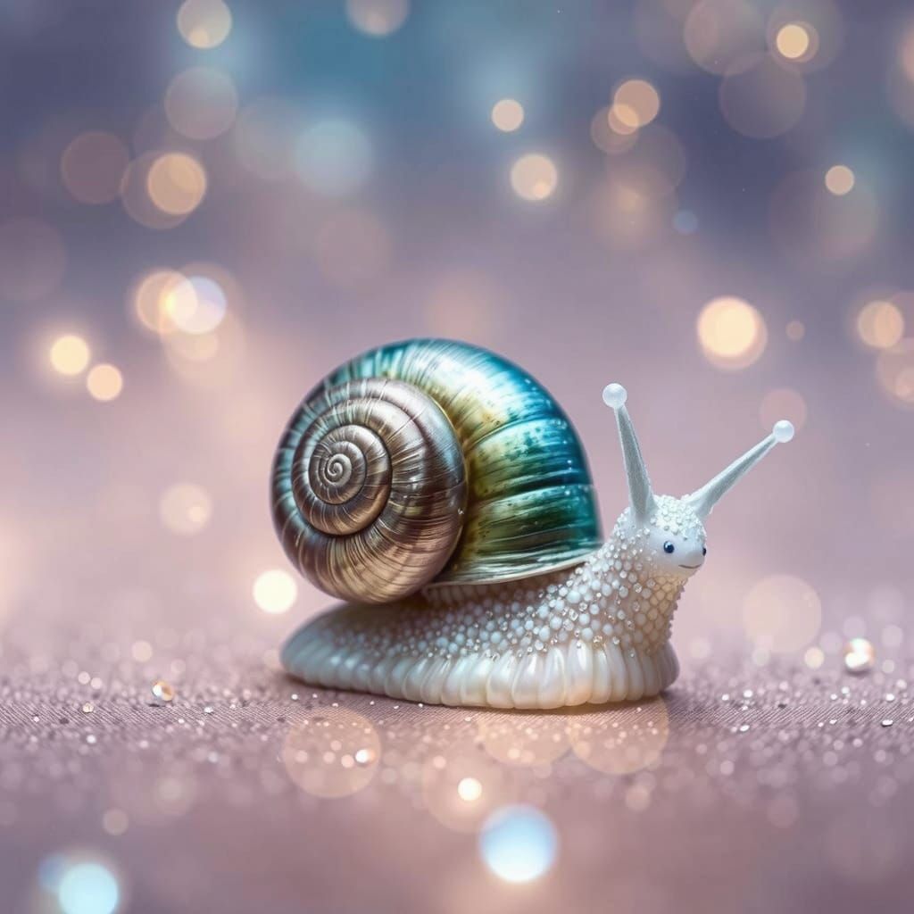 Snail Princess in Dreamlike Garden Setting