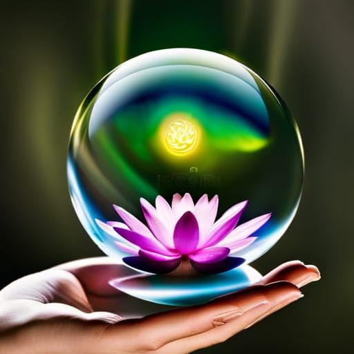 Zen lotus spirit in orb