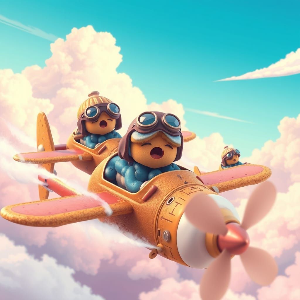 Muffin Pilots Soar in Whimsical Aviation Adventure