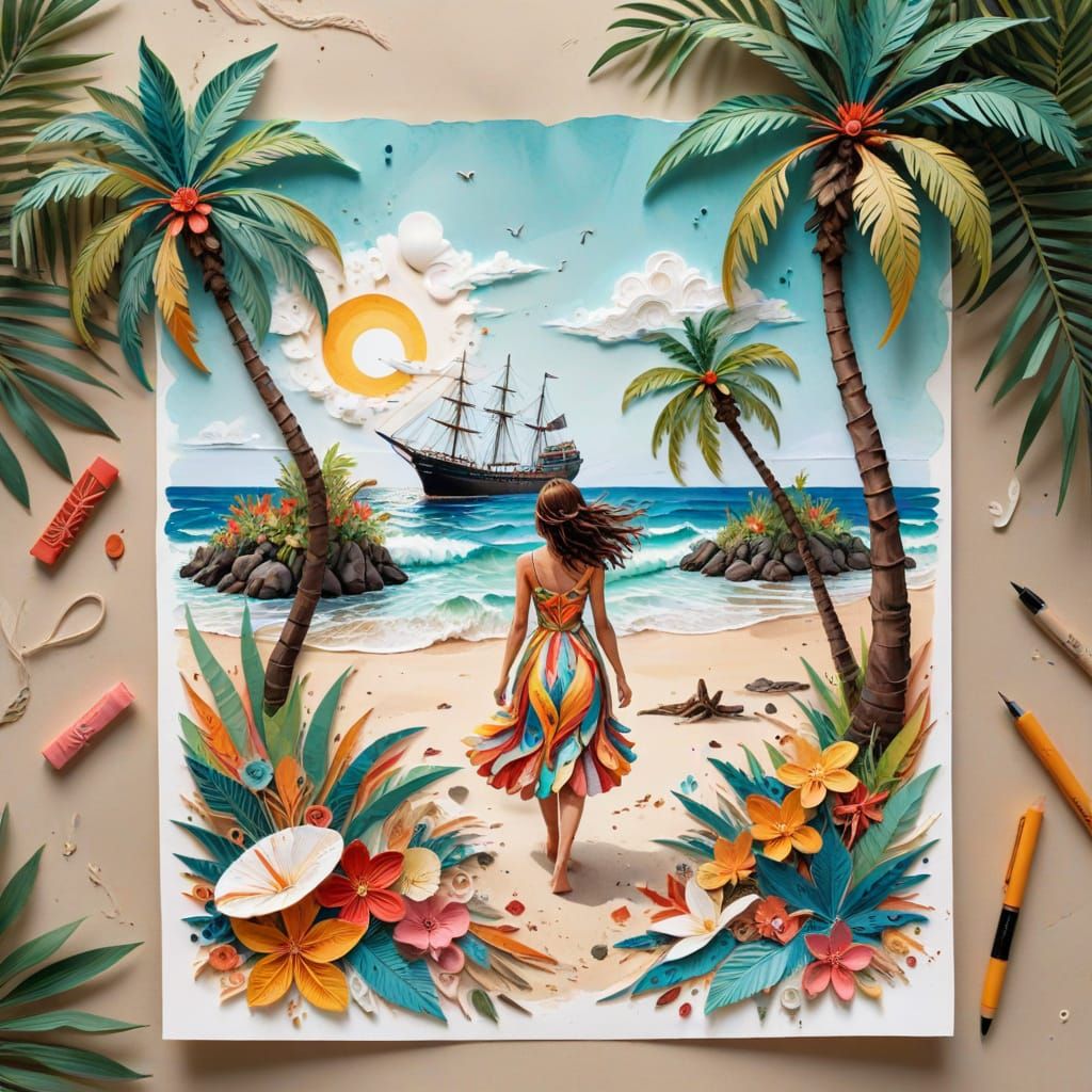 Surreal Island Goddess Creates Whimsical Paper Masterpiece