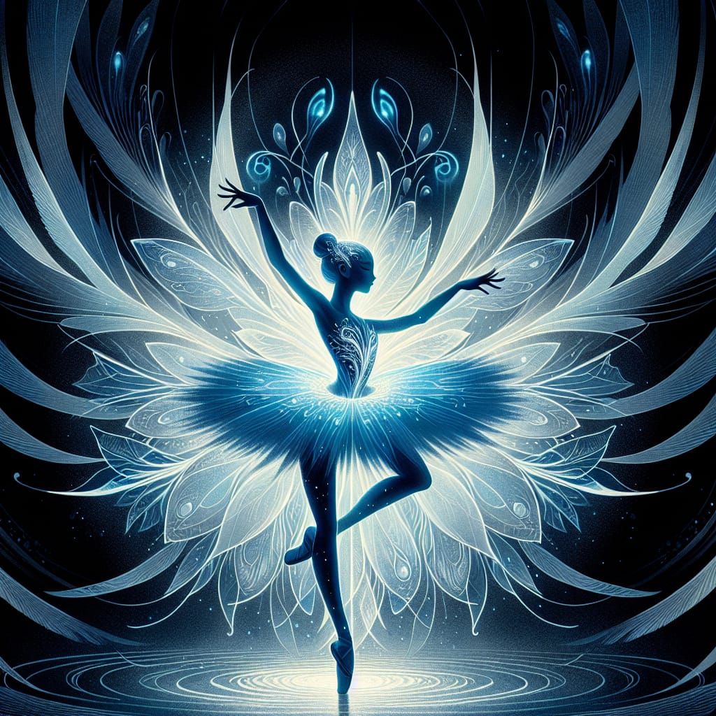 Ethereal Fairy Ballerina in Ukiyo-e Style