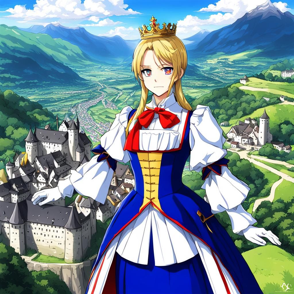 Liechtenstein Personified in Anime Key Visual Style