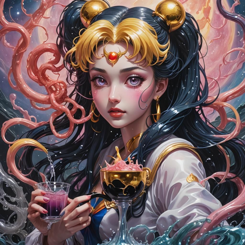 Sailor Moon's Surreal Tentacle Potion, in Dreamlike Surreali...