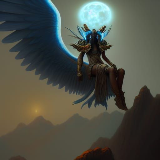 Hieracosphinx in Ethereal Moonscape: Hyperrealistic Digital ...