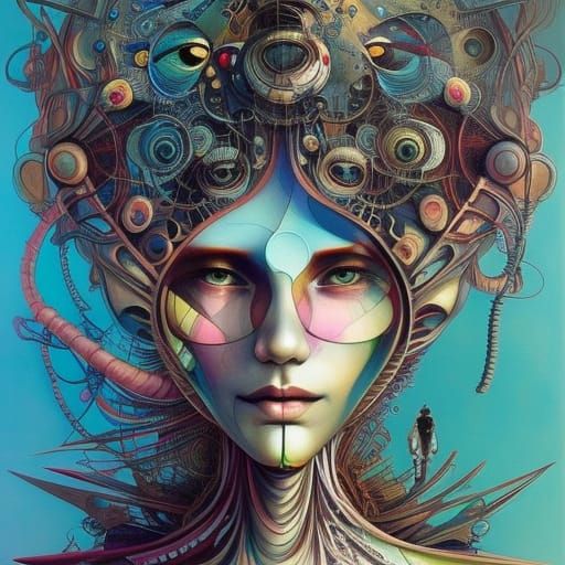 Futuristic Gynoid in Digital Art Style