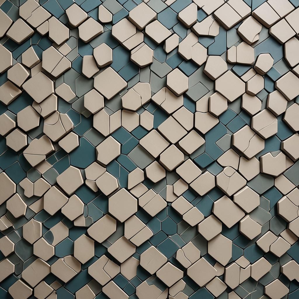 Geometric Ceramic Tessellation in Cubist Style