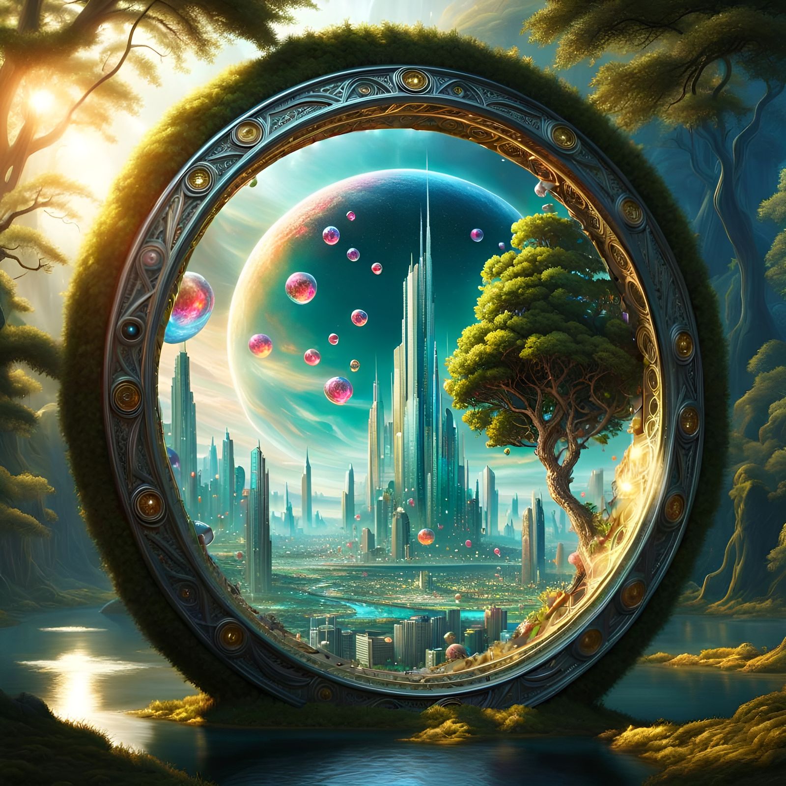 Luminescent Portal to Alien Cybercore World