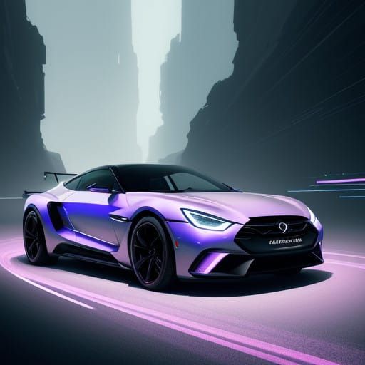 Dreamy Futuristic Supercar in Pastel Hues and Pearlescent Fi...