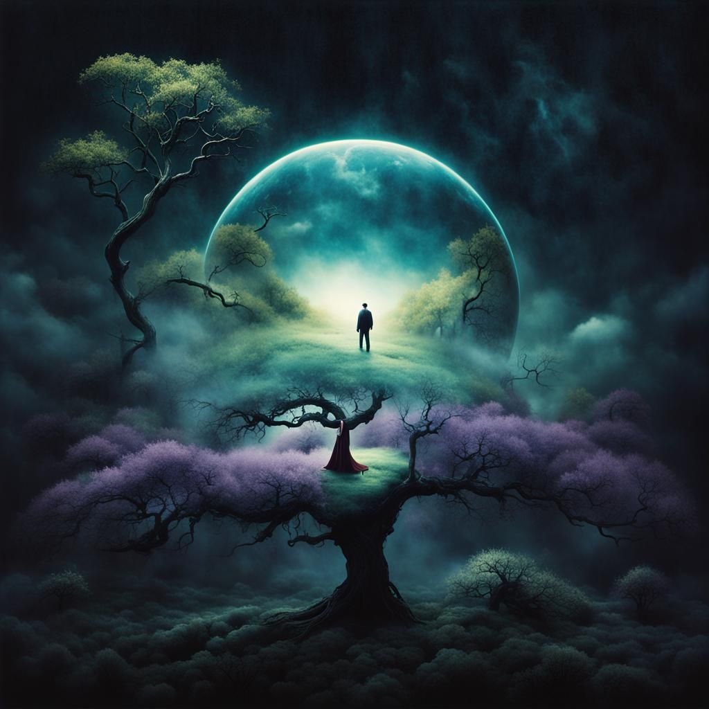 Epic Surreal Dreamscape with Bonsai Stargate