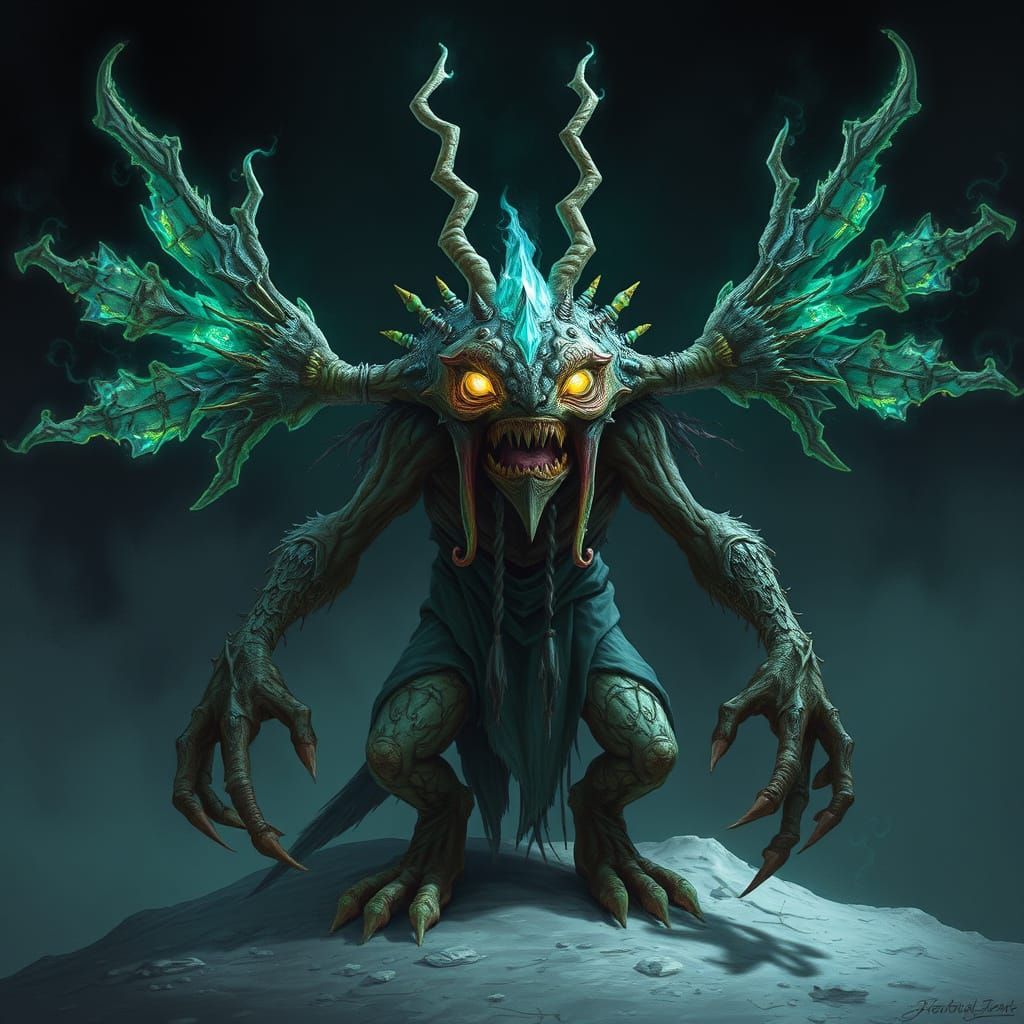 Nafanua Wisp Creature in Mythic Fantasy Style