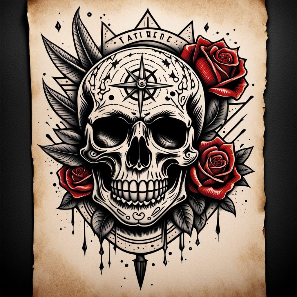 Traditional Tattoo Flash Art in Sailor Jerry Style