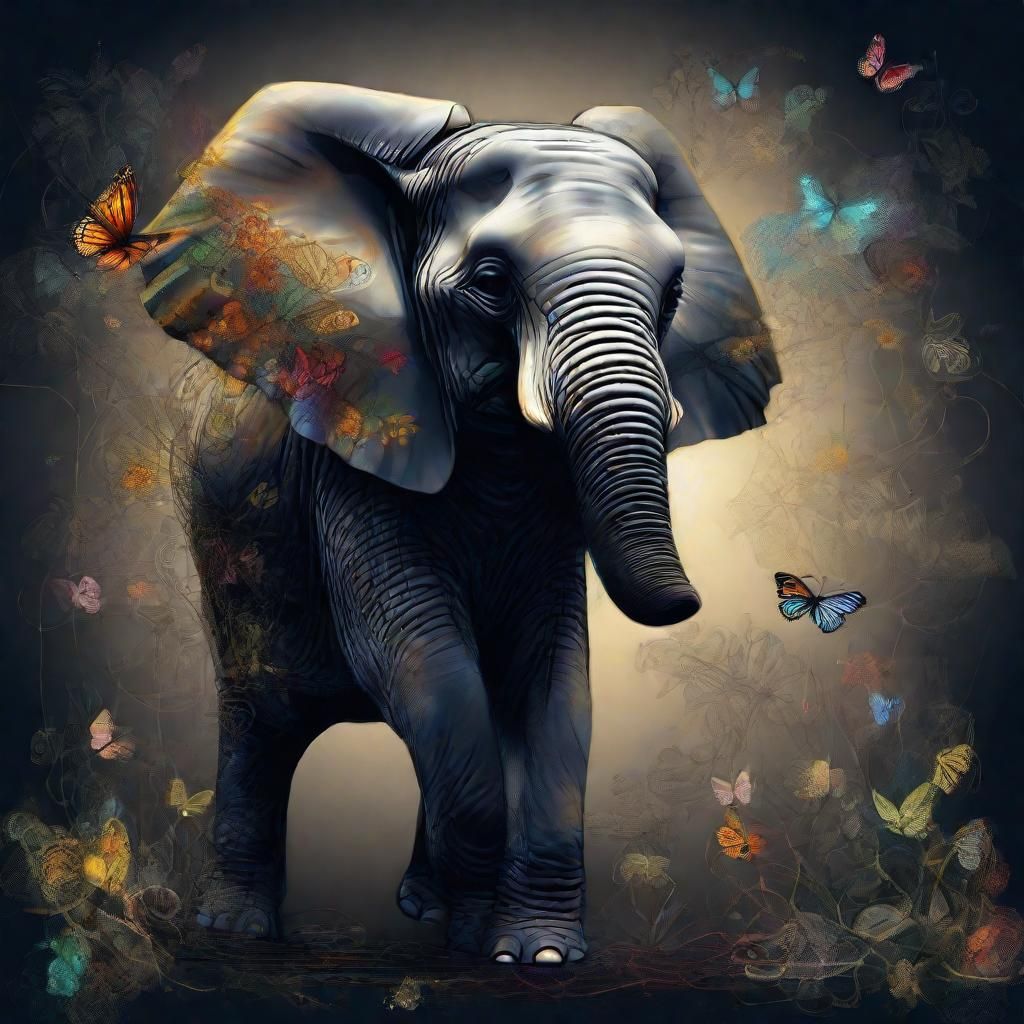 Elephant and Butterfly: Abstract Neural Network Art