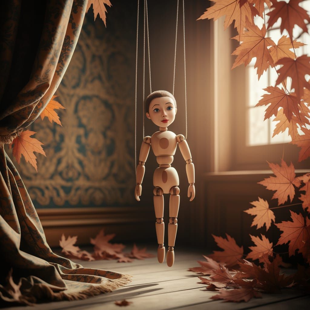 Wooden Puppet in Autumn Light: Fine Art Photography