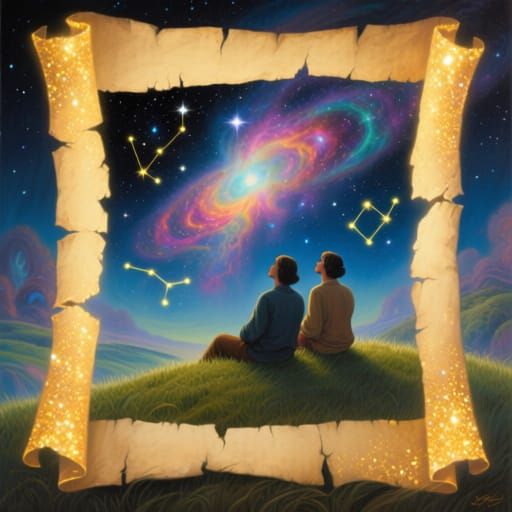 Cosmic Wonder on a Starry Night Hill