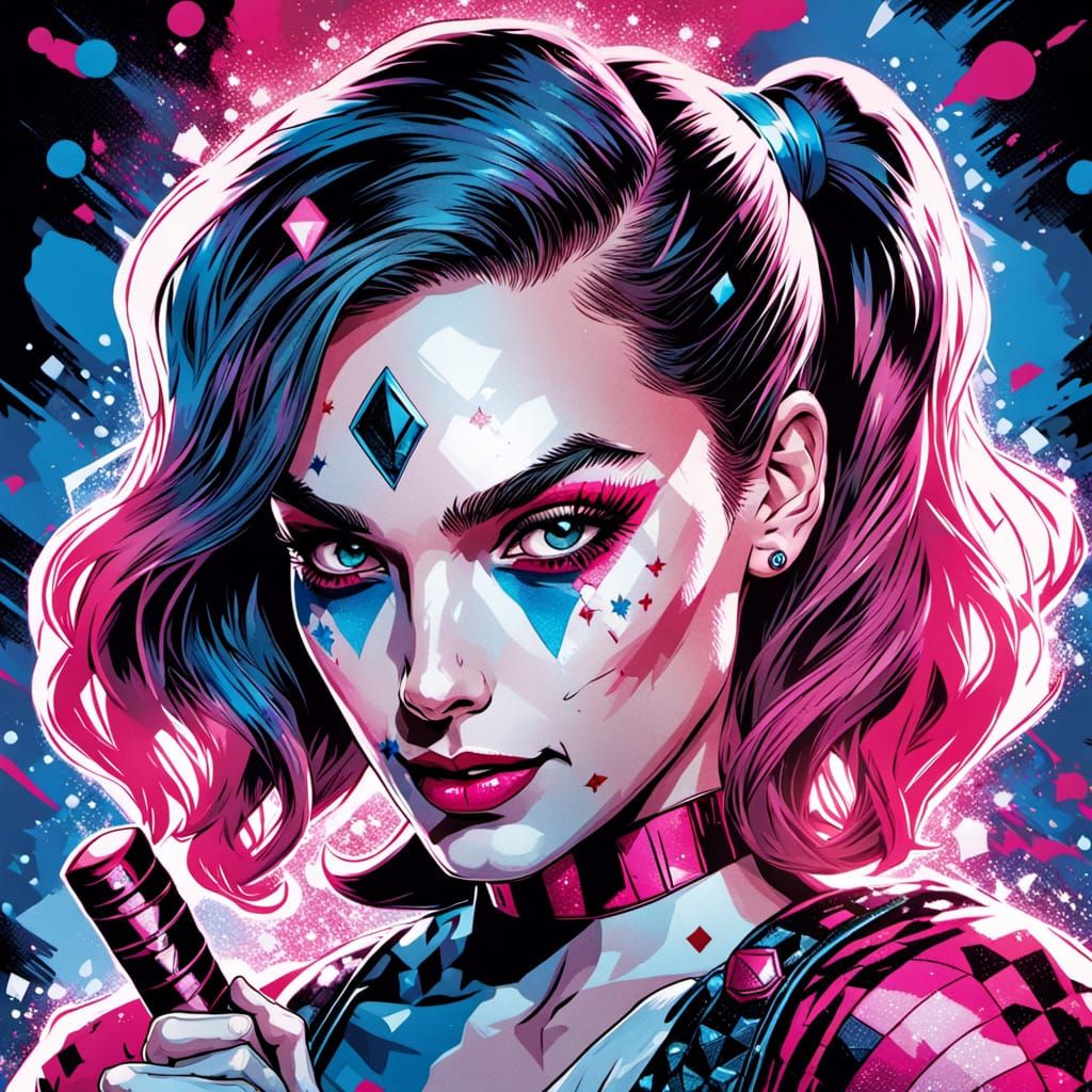 Harley Quinn Comic Book Art with Gal Gadot