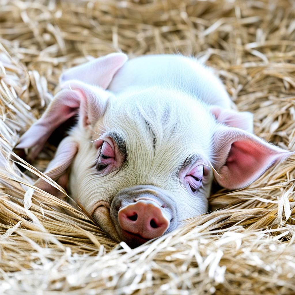 Sleeping Baby Pig: A Peaceful Moment